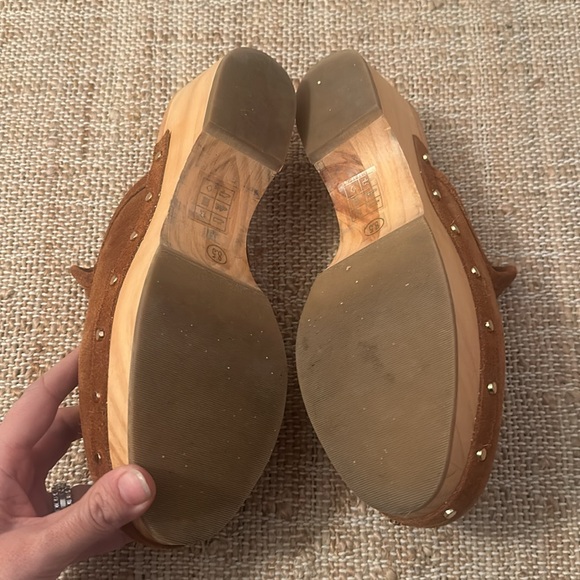 Dolce Vita Closen Wooden Clogs Brown Sz 8.5 Anthropologie - Picture 6 of 7